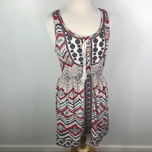 Lucky Brand Dresses & Skirts - Lucky Brand chevron aztec mix elastic waist dress